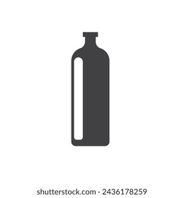 Icono de botella de vidrio negro vector elemento plantilla de diseño web