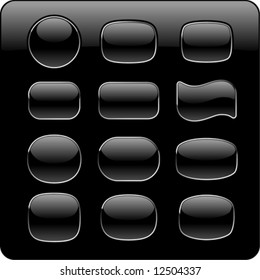 Black glass buttons
