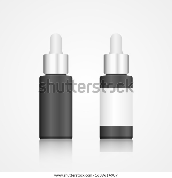 Download Black Glass Cosmetic Bottle Mockup Cosmetic Stock Vector Royalty Free 1639614907