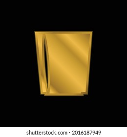 Black Glass Side View gold plated metalic icon or logo vector