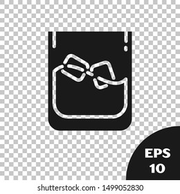 Black Glass of whiskey and ice cubes icon isolated on transparent background. Vector Illustration Black Glass of whiskey and ice cubes icon isolated on transparent background. Vector Illustration