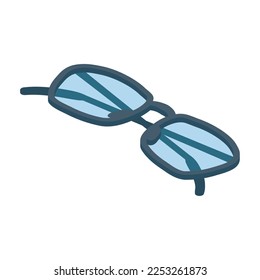 black glasses design over white