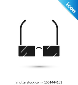 Black Glasses icon isolated on white background. Eyeglass frame symbol.  Vector Illustration