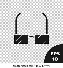 Black Glasses icon isolated on transparent background. Eyeglass frame symbol.  Vector Illustration