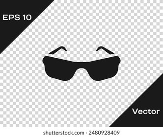 Black Glasses icon isolated on transparent background. Eyeglass frame symbol.  Vector