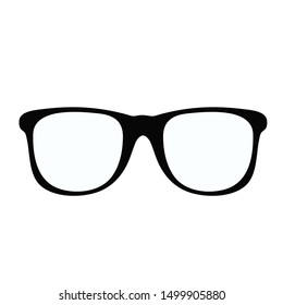 Black glasses icon on white element for design, stock vector illustration