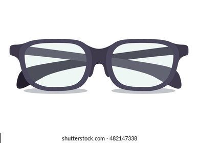 Black glasses icon. Optical fashion and accessory theme. Vector illustration