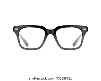 Black Glasses, Glasses Icon, Reading Glasses, Eye Glass Vector, Black Frames, Optometrist, Black Rimmed Glasses Icon Vector Illustration Background