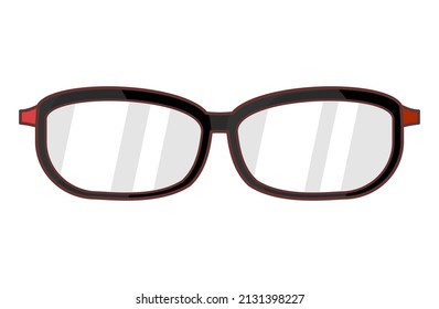 black glasses icon with red in sides