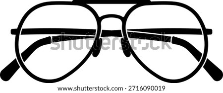 Black glasses icon without background.