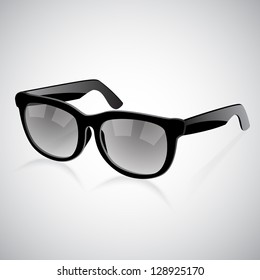 black glasses, isolated on white