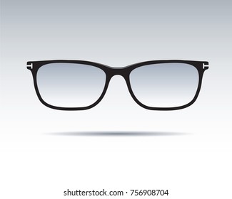 Black Glasses isolated. Vector Icons.