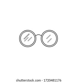 Black glasses outline icon. linear style, on the white background.