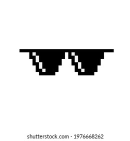 Black Glasses Pixel Art Pixel Black Stock Vector (royalty Free) 1976668262