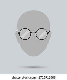 Black glasses, round black-rimmed glasses, women's and men's accessory. Optics, see well, lens, vintage, trend. Vector illustration. EPS10