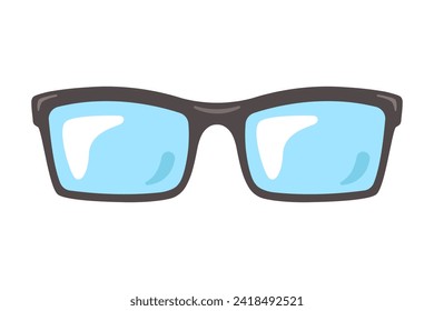 gafas negras para la visión. ilustración vectorial plana.