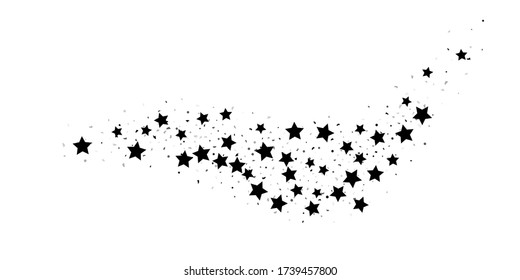 Black glitter confetti stars on a white background. Illustration of stars and drops of shiny particles. Decorative element. VIP, VIP, cards, invitations, gift, luxury background for your design.