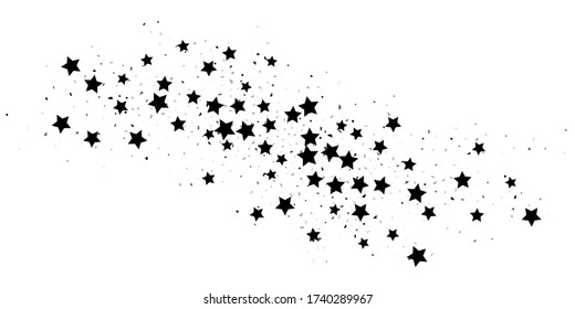 Black glitter confetti stars on a white background. Illustration of stars and drops of shiny particles. Decorative element. VIP, VIP, cards, invitations, gift, luxury background for your design.