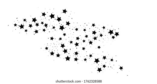 Black glitter confetti stars on a white background. Illustration of stars and drops of shiny particles. Decorative element. VIP, VIP, cards, invitations, gift, luxury background for your design.