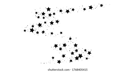 Black glitter confetti stars on a white background. Illustration of stars and drops of shiny particles. Decorative element. VIP, VIP, cards, invitations, gift, luxury background for your design.