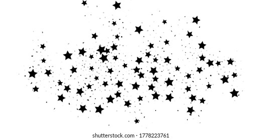 Black glitter confetti stars on a white background. Illustration of stars and drops of shiny particles. Decorative element. VIP, VIP, cards, invitations, gift, luxury background for your design.