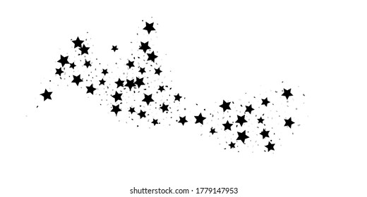 Black glitter confetti stars on a white background. Illustration of stars and drops of shiny particles. Decorative element. VIP, VIP, cards, invitations, gift, luxury background for your design.