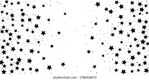 Black glitter confetti stars on a white background. Illustration of stars and drops of shiny particles. Decorative element. VIP, VIP, cards, invitations, gift, luxury background for your design.