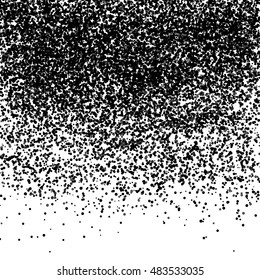 Black glitter particles on white background. Vector background