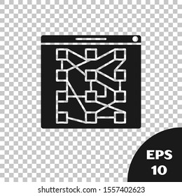 Black Global technology or social network icon isolated on transparent background.  Vector Illustration