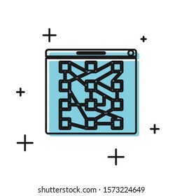 Black Global technology or social network icon isolated on white background.  Vector Illustration