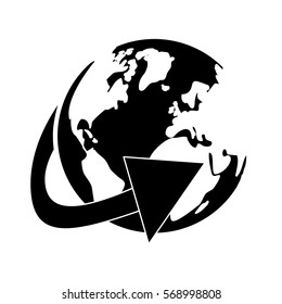 black globe connections network image design, vector illustration icon