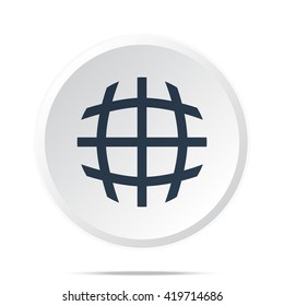 Black Globe icon on white web button