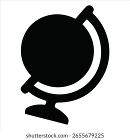 Schwarzer Globus Symbol Silhouette Vektor - World Geography Symbol