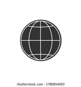 schwarze Globus-Ikone. Globalsymbol. Vektorgrafik
