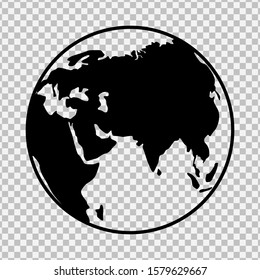 Black globe isolated against the background.