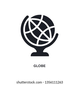 black globe isolated vector icon. simple element illustration from furniture concept vector icons. globe editable black logo symbol design on white background. can be use for web and mobile