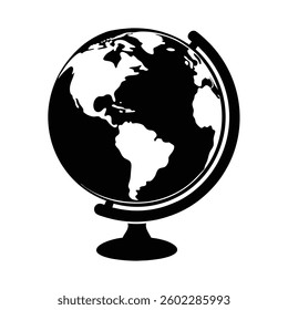 Black Globe Silhouette Vector art.
