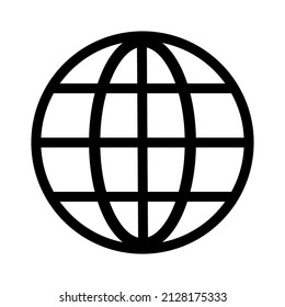 Icono de la web del globo negro sobre fondo blanco. diseño de plantilla de ilustración vectorial.