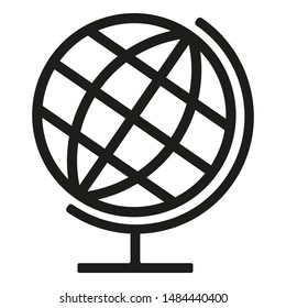 Black globus icon isolated on white background