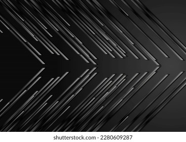 El fondo geométrico tecnológico abstracto de las flechas lacrimógenas negras. Diseño de vectores