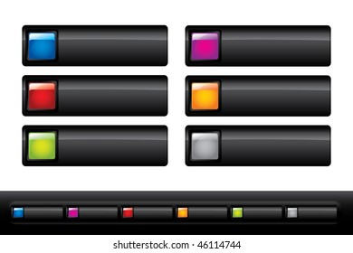Black glossy buttons
