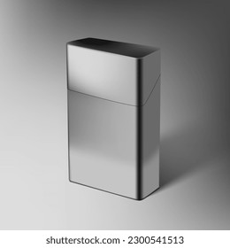 Black Glossy Clear Cigarette Pack With Shadow. EPS10 Vector