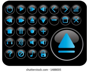 black glossy icon set