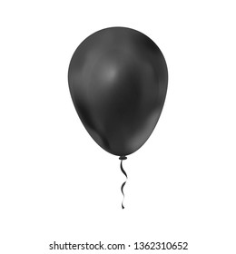 Black glossy luxury balloon isolated on white
