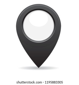 Black glossy map isolated on a white background