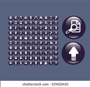 black glossy mobile, smartphone icons