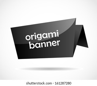 Black glossy origami blank bubble speech vector