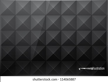 Superficie negra brillante de cubos con partes oscuras y brillantes, vector eps10