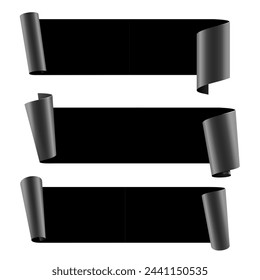 Schwarze glänzende Vektor-Bänder auf einem weißen Hintergrund für Ihr Designprojekt. Vektorgrafik