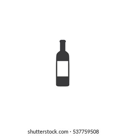 Black glossy wine bottles vector icon.